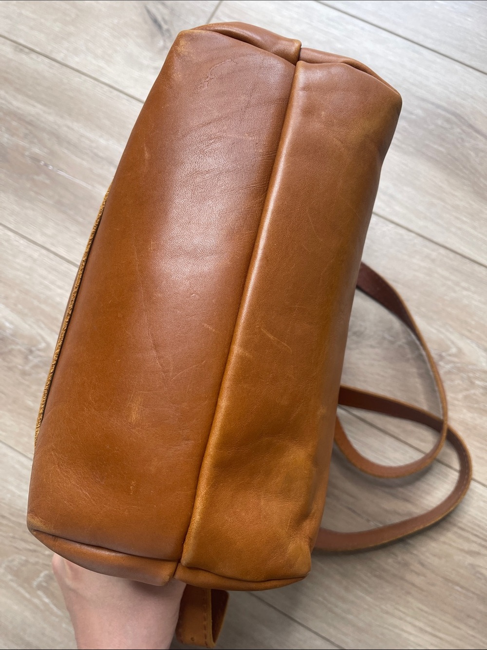 Portland Leather Tan Leather Zip-Front Tote Backpack - Picture 5 of 15